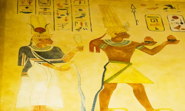 Concept Égyptien Avec Des Peintures Sur Mur — Photo