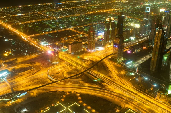 शहर के नीचे का पैनोरमा दुबई शहर संयुक्त अरब अमीरात — स्टॉक फ़ोटो, इमेज