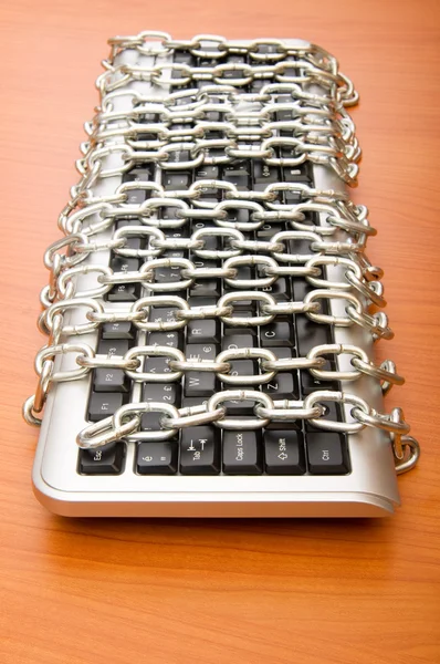 Számítógép Biztonság Fogalma Billentyűzet Lánc — Stock Fotó