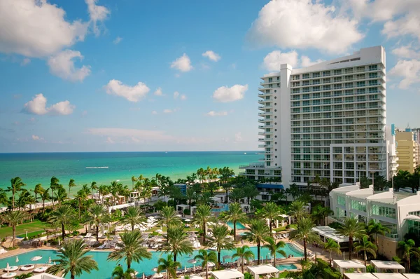 stock image Panorama of the hotel near sea side