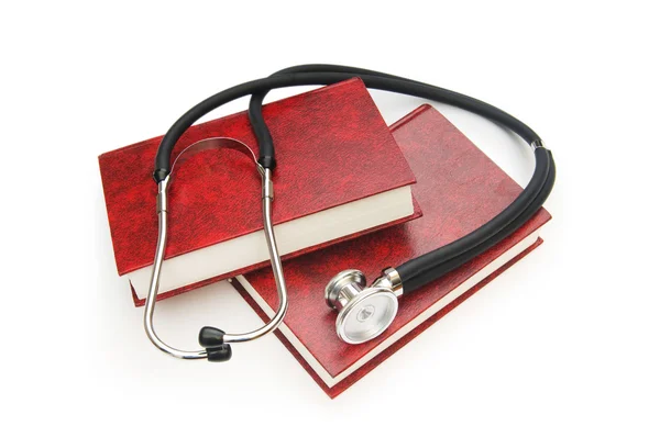 本と聴診器医学教育の概念 — ストック写真
