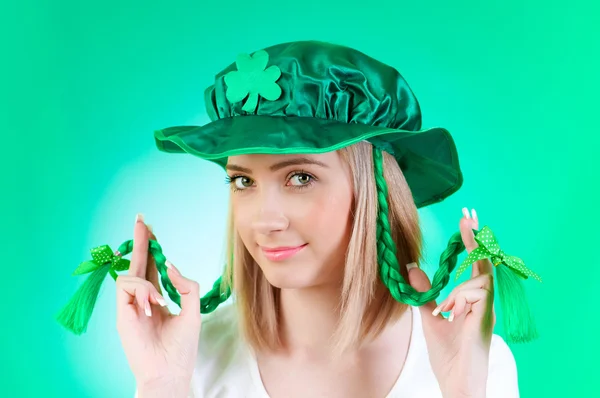 Saint Patrick Day Concept Young Girl Stock Photo