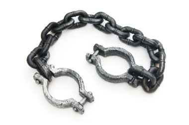 Metal shackles isolated on the white background clipart