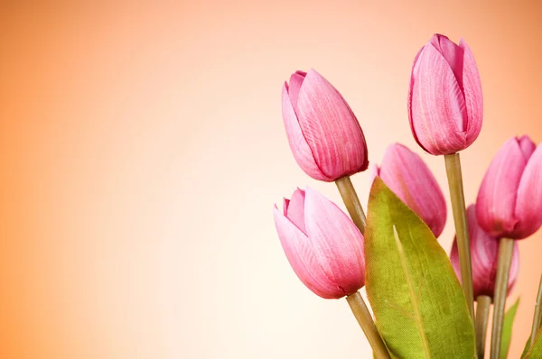 Bouquet Fleurs Tulipes Sur Table — Photo