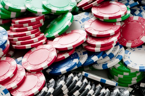 Empilement Diverses Puces Casino Concept Jeu — Photo