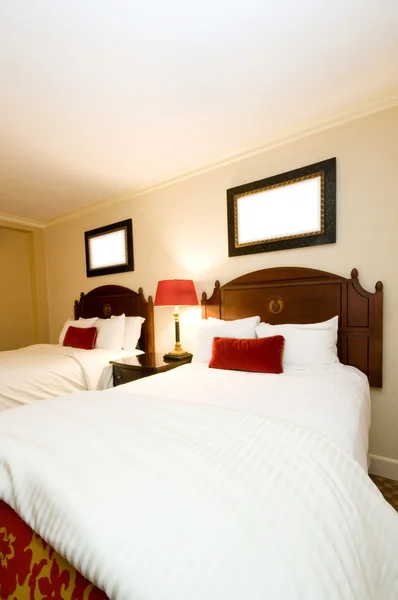 Double bed in the modern interior room — Stock Photo, Image