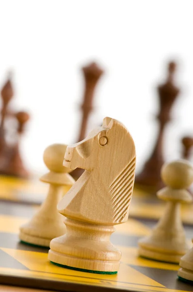Set de figuri de șah pe tabla de joc — Fotografie, imagine de stoc