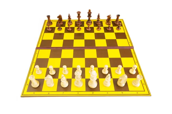 Chiffres d'échecs isolés sur le fond blanc — Photo