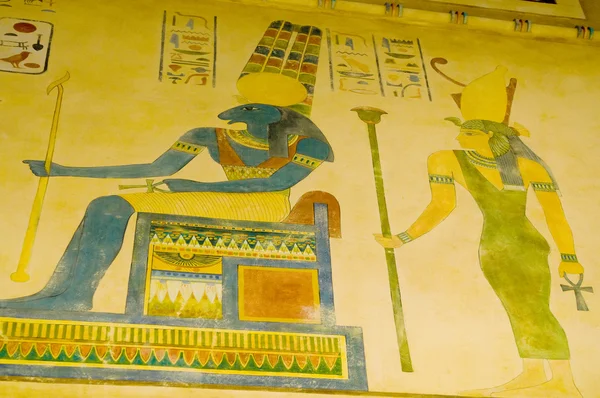 Egyptische concept met schilderijen op de muur — Stockfoto