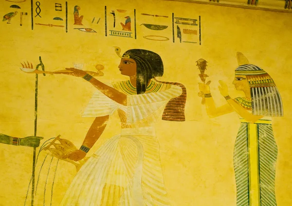 Concepto egipcio con pinturas en la pared — Foto de Stock