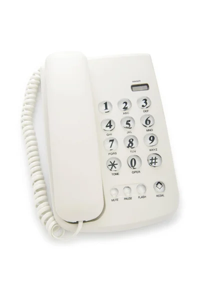 Telefono ufficio isolato sullo sfondo bianco — Foto Stock