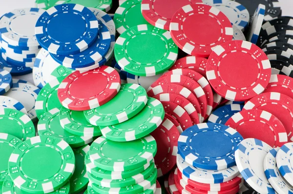 Stapel Van Verschillende Casinofiches Gokken Concept — Stockfoto