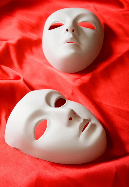 Concept Théâtre Avec Les Masques Plastique Blanc — Photo