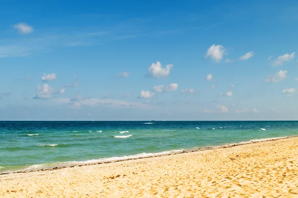 Písečná Pláž Světlé Letní Den — Stock fotografie