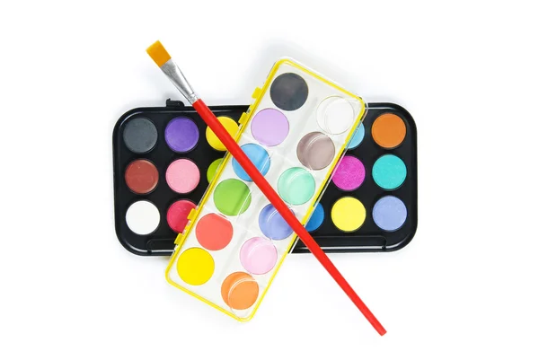 Kunst concept met schilders palet en verf penseel — Stockfoto