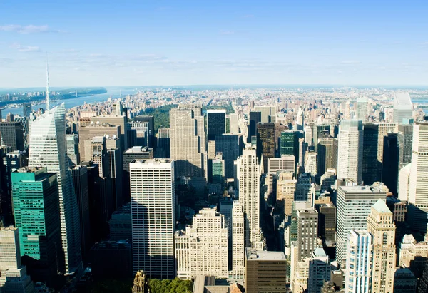 Panorama Cidade Nova York Com Arranha Céus Altos — Fotografia de Stock