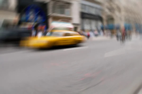 Famous New York Yellow Taxi Cabs Motion Intentional Blur — Stock Photo, Image