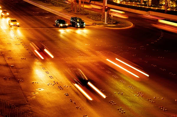 Tráfego Movimento Luzes Carro Noite — Fotografia de Stock