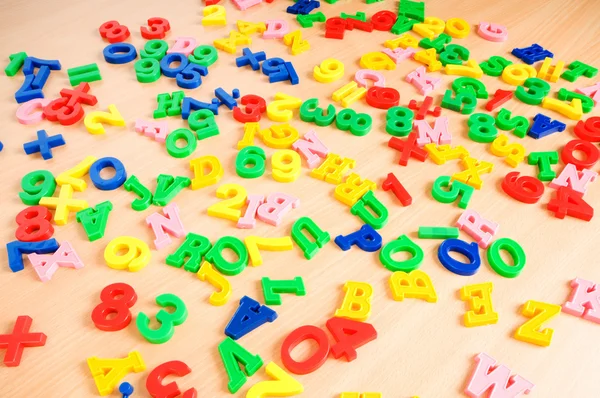 Letras Dígitos Para Crianças Mesa — Fotografia de Stock