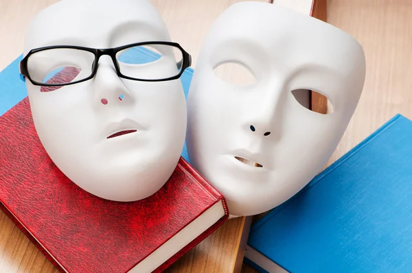Reading Concept Masks Books Glasses — Stockfoto