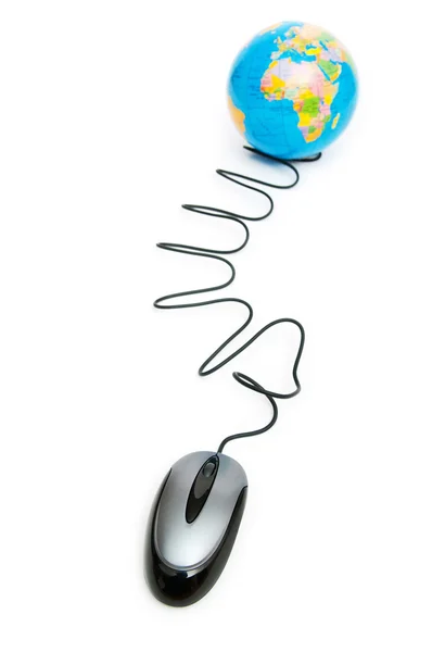 Computer Mouse Globe Ruling World — Stock Photo, Image