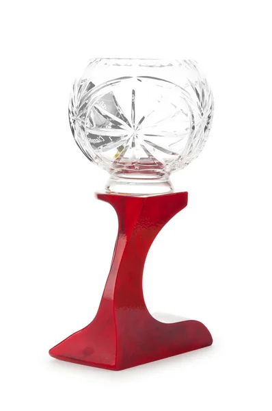 Prêmio troféu de vidro isolado no branco — Fotografia de Stock
