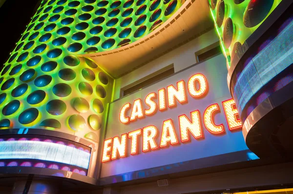 stock image Casino entrance with big neon red letters