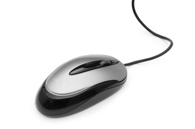 Bilgisayar faresi beyaz arkaplanda izole edildi