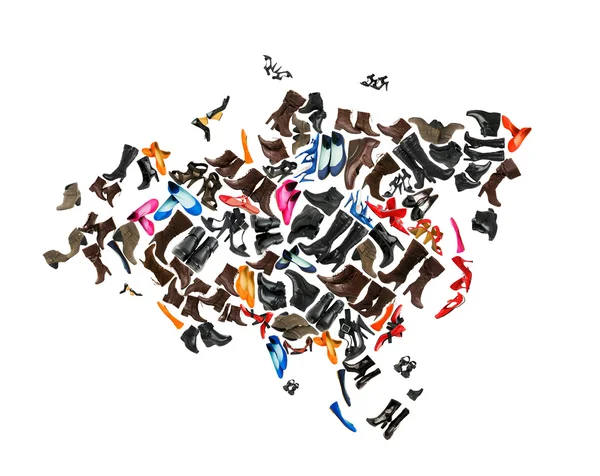 Eurasia continent made of woman shoes — Stock Photo, Image