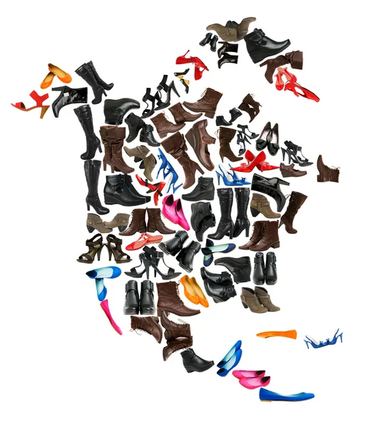 Continente da América do Norte feito de sapatos femininos — Fotografia de Stock