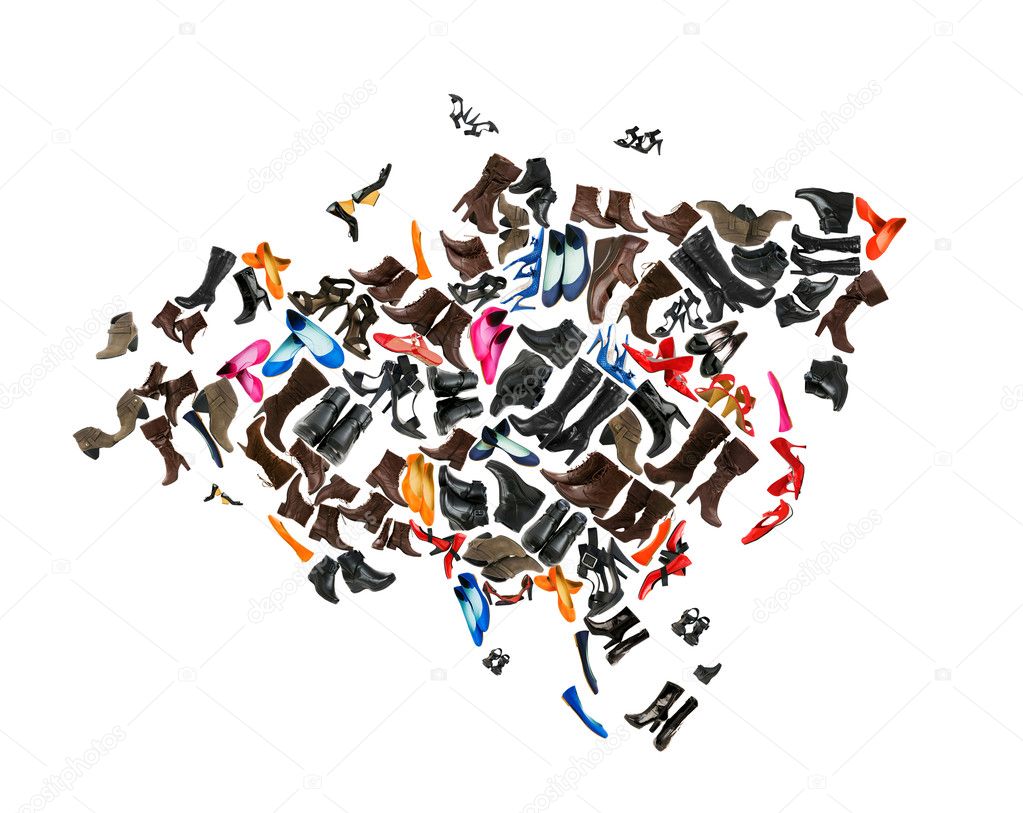 Eurasia continent made of woman shoes