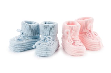 Woven baby shoes isolated on white background clipart