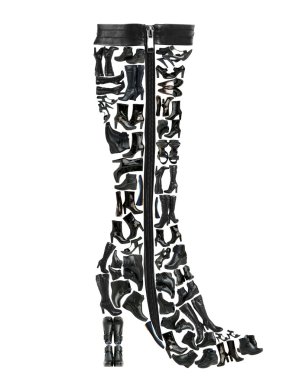 Top boot made of many other shoes clipart