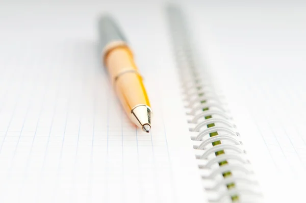 Fechar a caneta sobre o papel — Fotografia de Stock