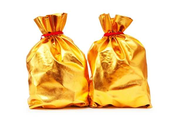 Gouden zakken vol van iets goeds — Stockfoto