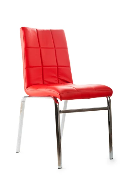 Fotel skórzany czerwony na białym tle na białym tle — Zdjęcie stockowe