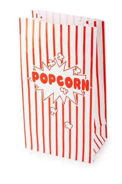 Popcorn påse isolerat på den vita bakgrunden — Stockfoto