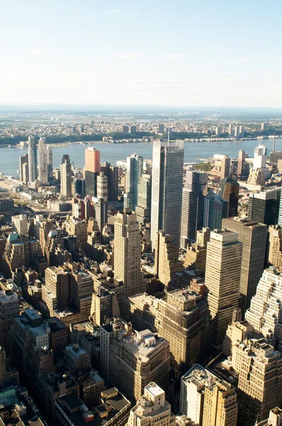 Panorama della città di New York con grattacieli alti — Foto Stock