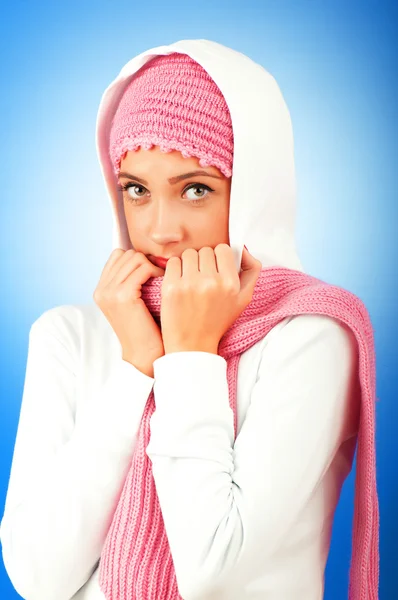Young girl in warm clothes — Stock Photo, Image