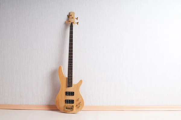 stock image Musical concept with wooden guitar