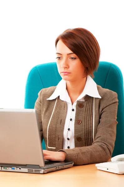 Young business woman working in the office — Stock Photo, Image