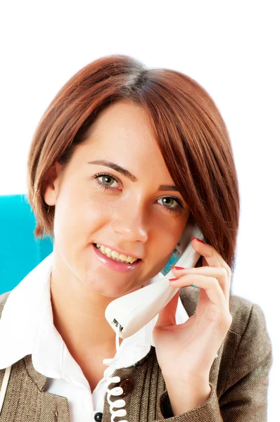 Joven mujer de negocios hablando por teléfono — Foto de Stock
