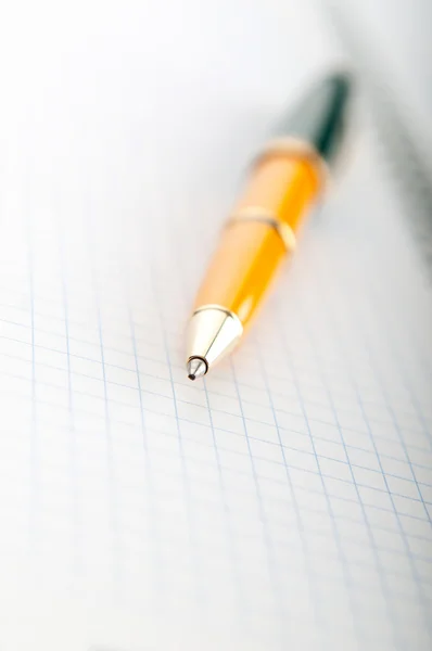 Nahaufnahme von Tintenstift auf dem Papier — Stockfoto