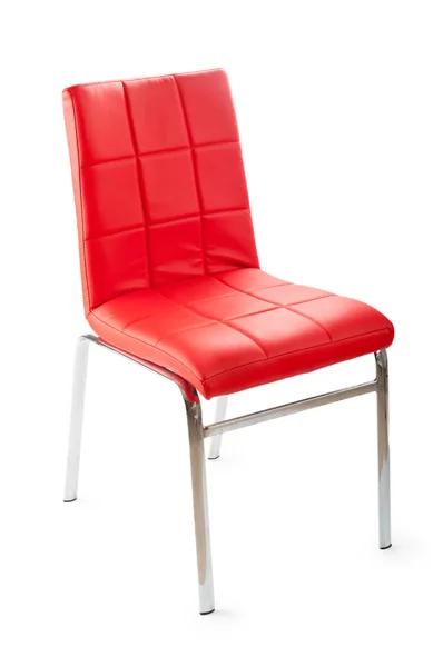 Fotel skórzany czerwony na białym tle na białym tle — Zdjęcie stockowe