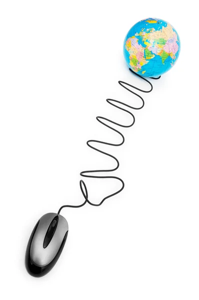 Computer mouse and globe - ruling the world — Stock Photo, Image