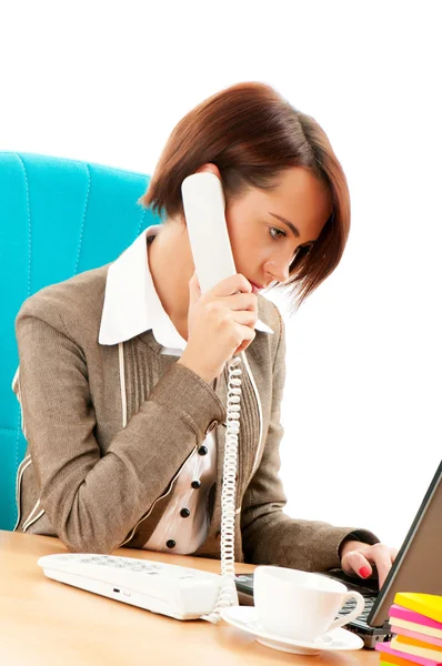Young businesswoman talking on the phone Stock Photo