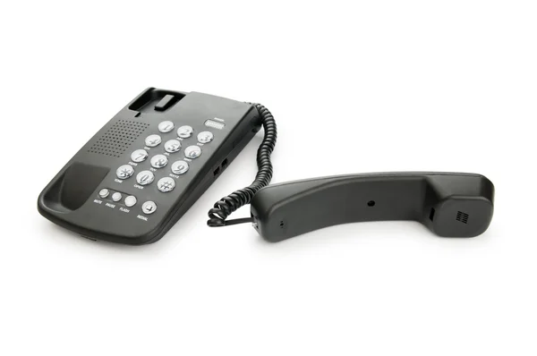 Black phone isolated on the white background — Stock Photo, Image