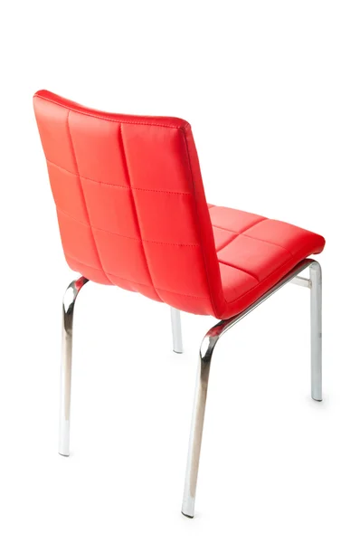 Chaise en cuir rouge isolée sur le fond blanc — Photo