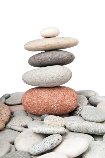 Stack of pebbles isolated on the white — Stock Photo, Image