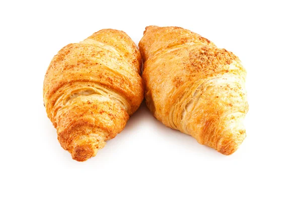Frukost koncept - croissant isolerad på vit — Stockfoto